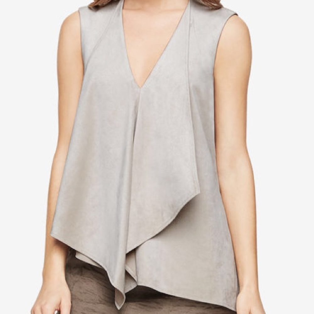 BCBG Maxazria “Abby” Faux-Suede Top